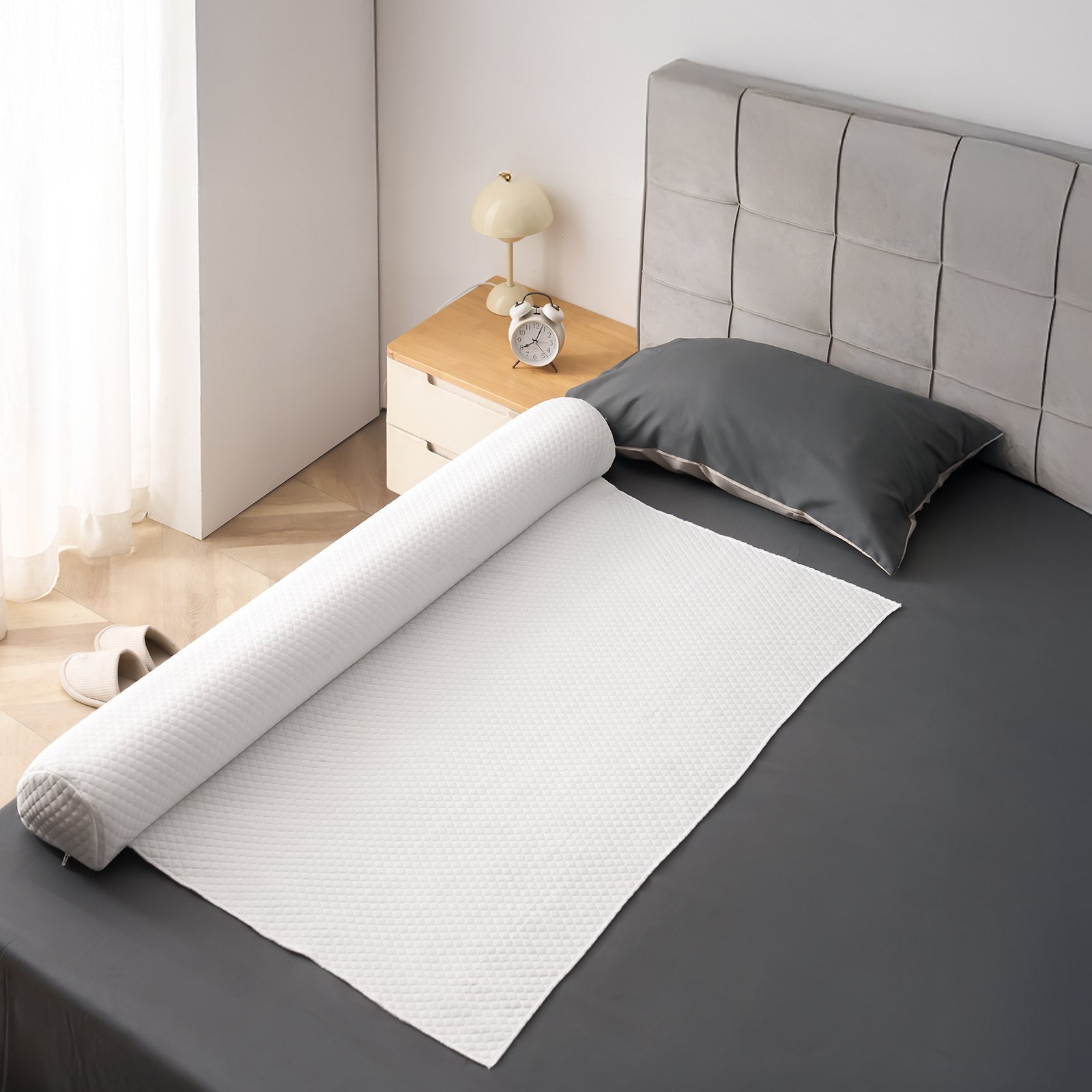 VEVOR Bed Bumper for Toddlers 52 in Inflatable Bed Guard Rail with Flap 2 Packs 