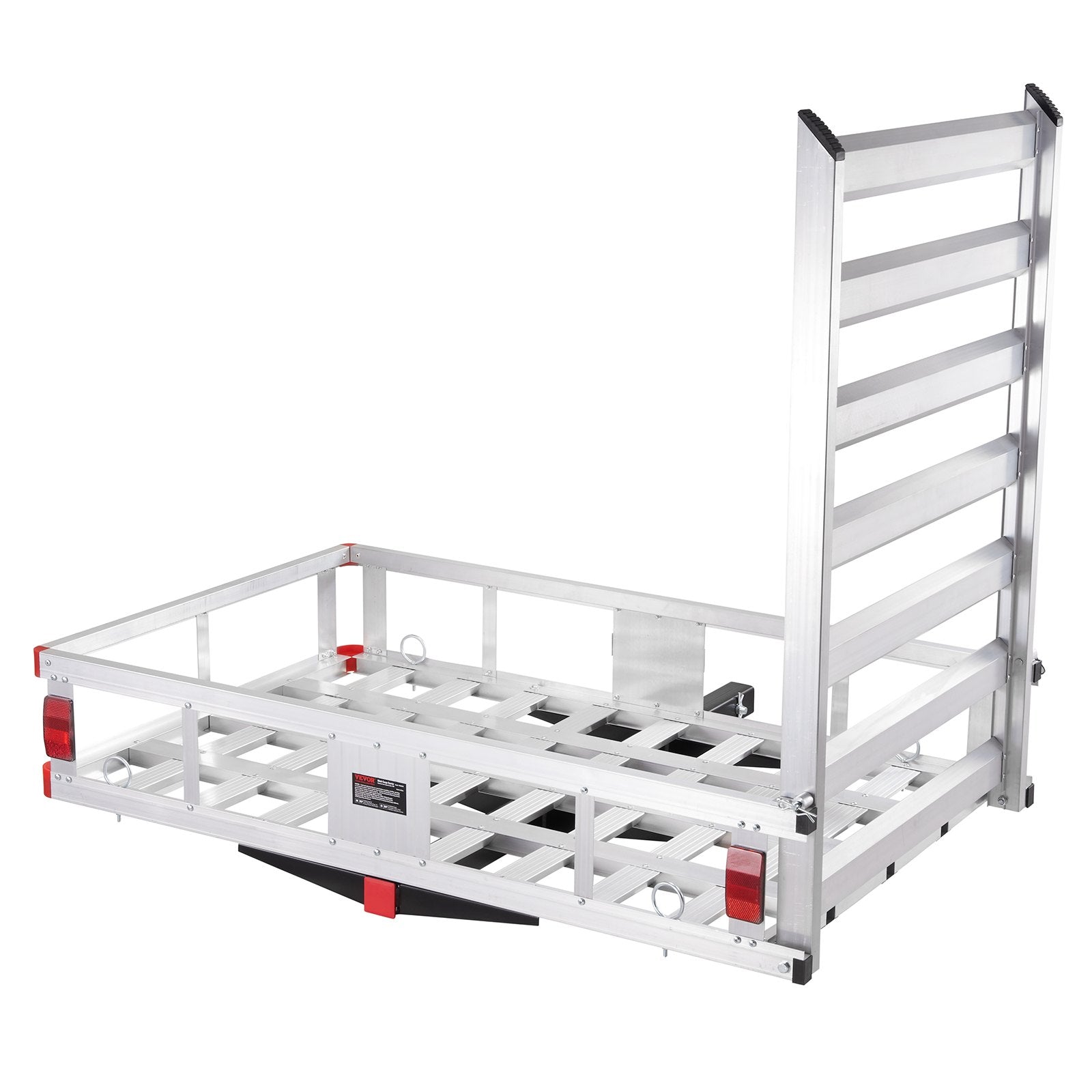 VEVOR 50 x 29.5 x 8.7 in Hitch Cargo Carrier, 500lb Capacity Trailer Hitch Mount Aluminum Cargo Basket with Folding Ramp, Luggage Carrier Rack Fits 2" Hitch Receiver for SUV Truck Pickup Camping 