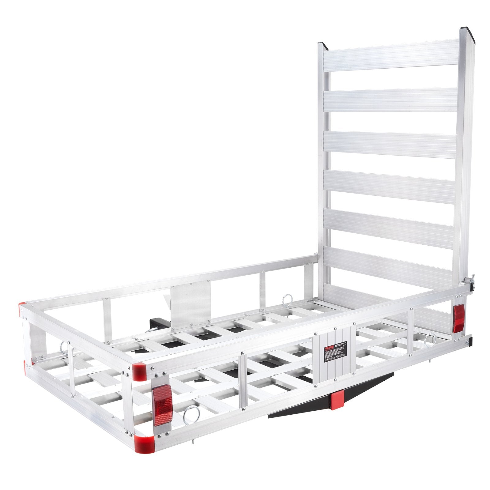VEVOR 50 x 29.5 x 8.7 in Hitch Cargo Carrier, 500lb Capacity Trailer Hitch Mount Aluminum Cargo Basket with Folding Ramp, Luggage Carrier Rack Fits 2" Hitch Receiver for SUV Truck Pickup Camping 