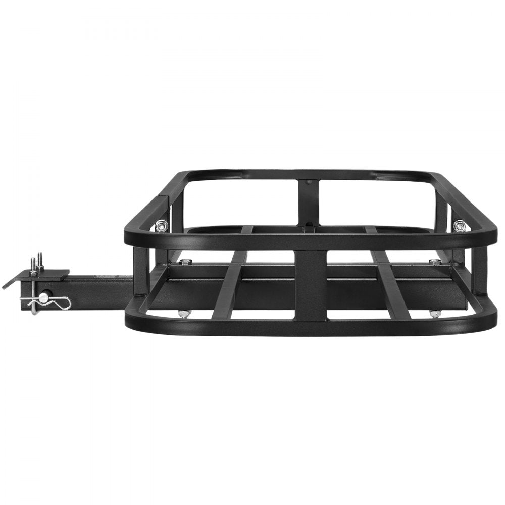 VEVOR 53 x 19 x 5 in Hitch Cargo Carrier, 500lb Capacity Trailer Hitch Mount Cargo Basket, Steel Luggage Carrier Rack Fits 2" Hitch Receiver for SUV Truck Pickup with Cargo Net, Stabilizer, Straps 