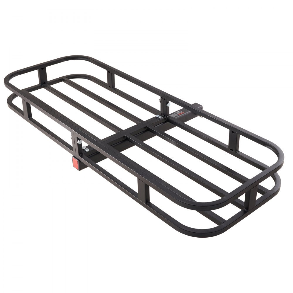 VEVOR 53 x 19 x 5 in Hitch Cargo Carrier, 500lb Capacity Trailer Hitch Mount Cargo Basket, Steel Luggage Carrier Rack Fits 2" Hitch Receiver for SUV Truck Pickup with Cargo Net, Stabilizer, Straps 