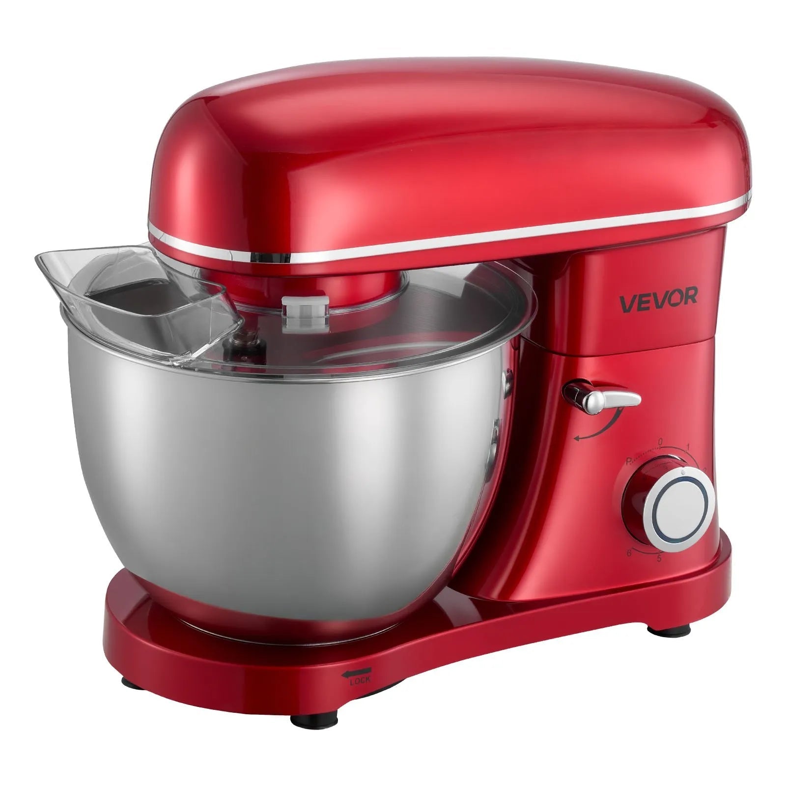 VEVOR Stand Mixer, 8.2 QT Electric Kitchen Mixer, 660W Dough-Mixer, 6 + Pulse Speeds Tilt-head Food-Mixer with Stainless Steel Bowl, Dough Hook, Whisk, Beater, for Baking, Mixing, Whipping & Kneading 