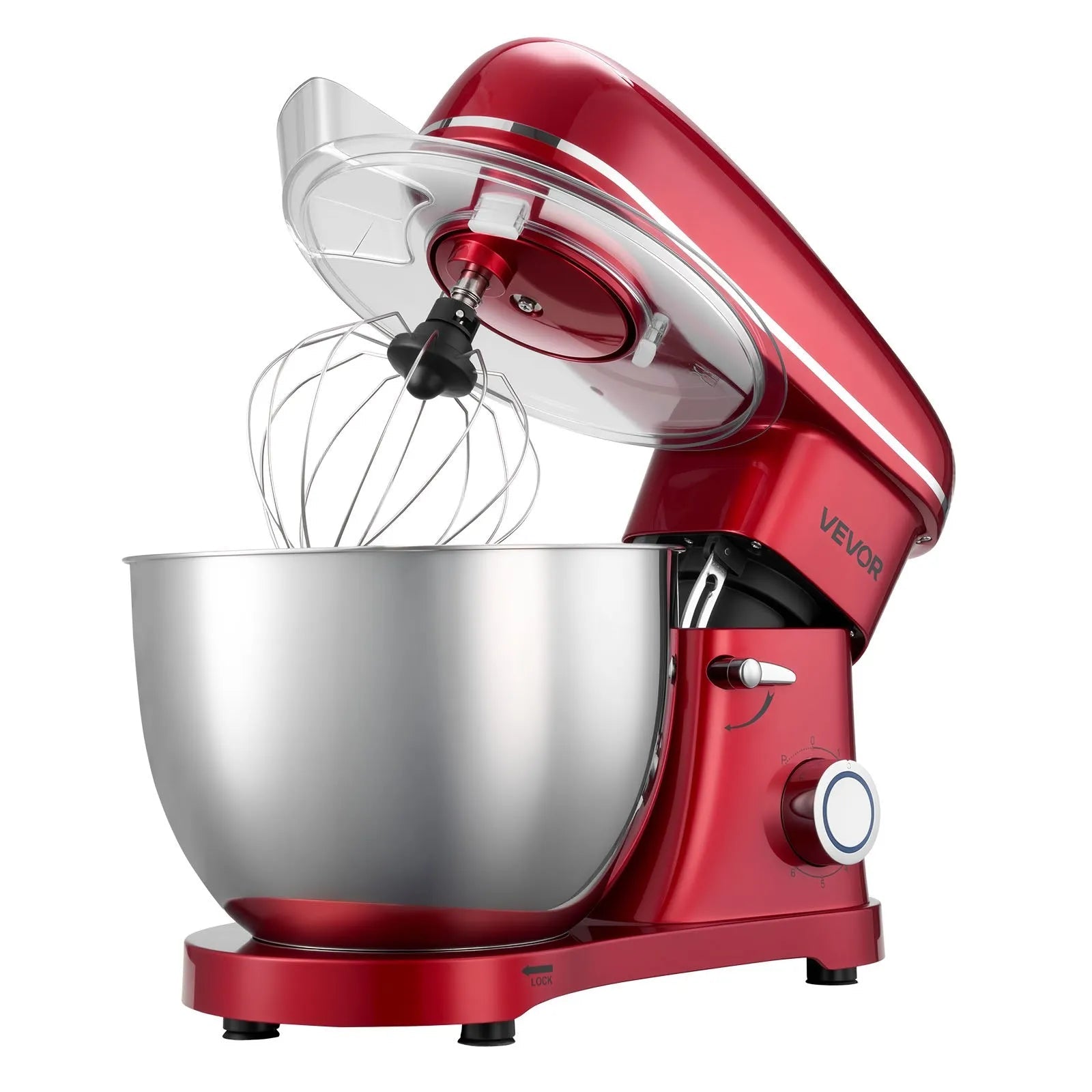 VEVOR Stand Mixer, 8.2 QT Electric Kitchen Mixer, 660W Dough-Mixer, 6 + Pulse Speeds Tilt-head Food-Mixer with Stainless Steel Bowl, Dough Hook, Whisk, Beater, for Baking, Mixing, Whipping & Kneading 