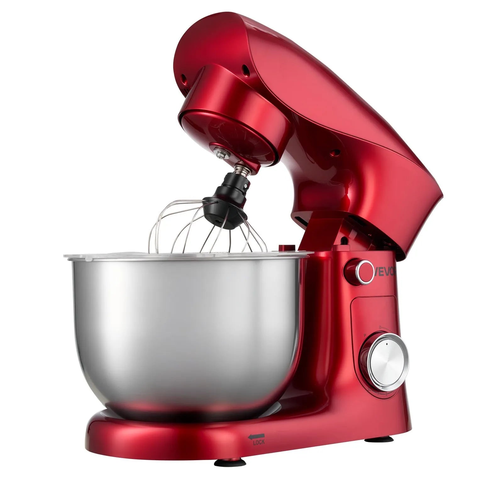 VEVOR Stand Mixer, 4.4 QT Electric Kitchen Mixer, 300W Dough-Mixer, 10 + Pulse Speeds Tilt-head Food-Mixer with Stainless Steel Bowl, Dough Hook, Whisk, Beater, for Baking, Mixing, Whipping & Kneading 