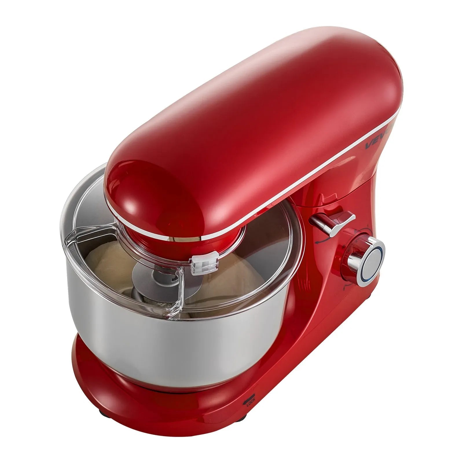 VEVOR Stand Mixer, 6 QT Electric Kitchen Mixer, 660W Dough-Mixer, 6 + Pulse Speeds Tilt-head Food-Mixer with Stainless Steel Bowl, Dough Hook, Whisk, Beater, for Baking, Mixing, Whipping & Kneading 