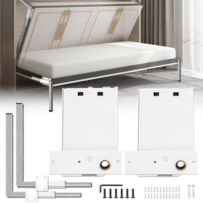 VEVOR DIY Murphy Bed Hardware Kit Horizontal Mounting Wall Bed Springs Mechanism Heavy Duty Bed Support Hardware DIY Kit for Queen Twin Size Bed 