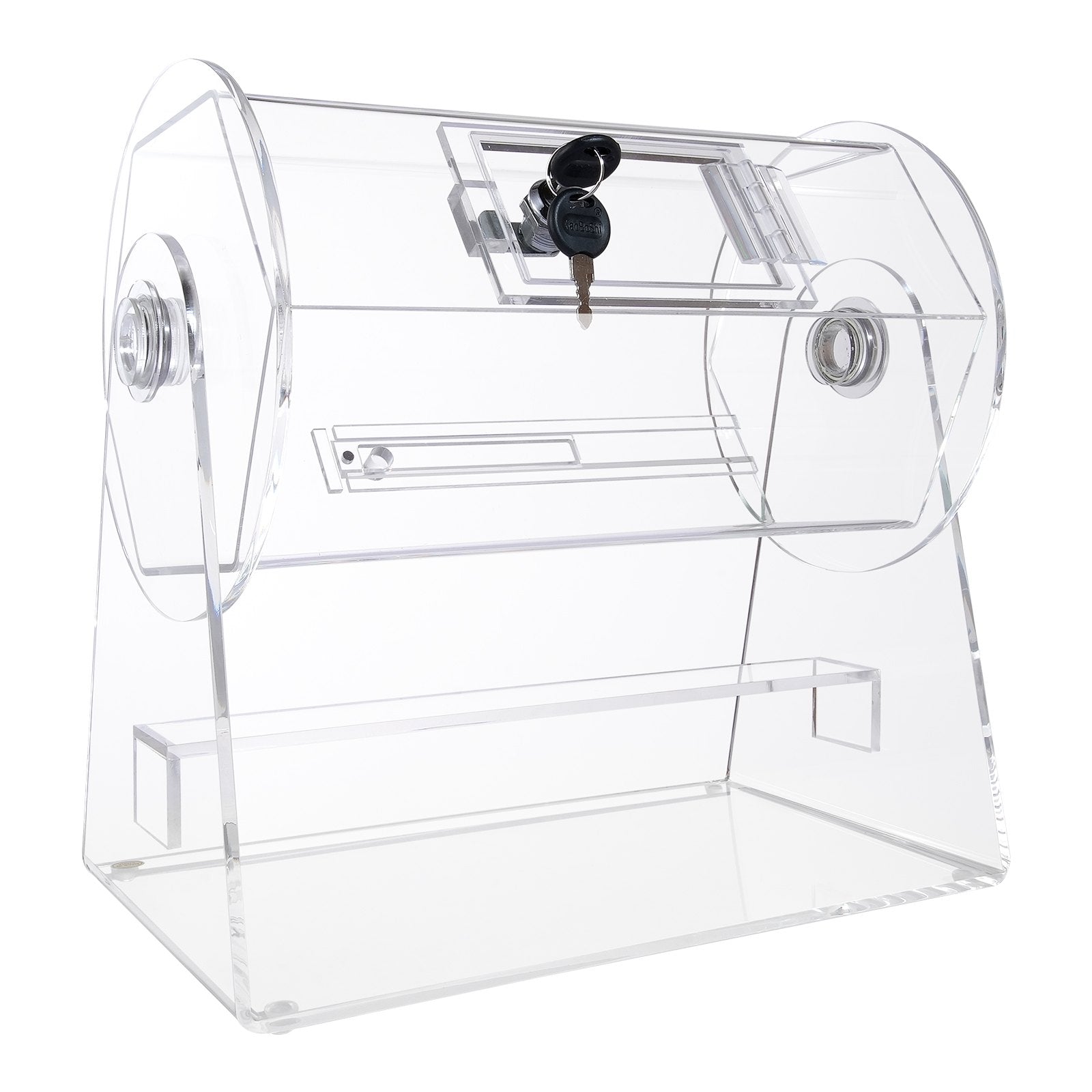 VEVOR Acrylic Raffle Drum, Holds 2500 Tickets or 100 Raffle Balls, Professional Raffle Ticket Spinning Cage with 2 Keys, Transparent Lottery Spinning Drawing, Raffle Ticket Box for Lottery Games Bingo 