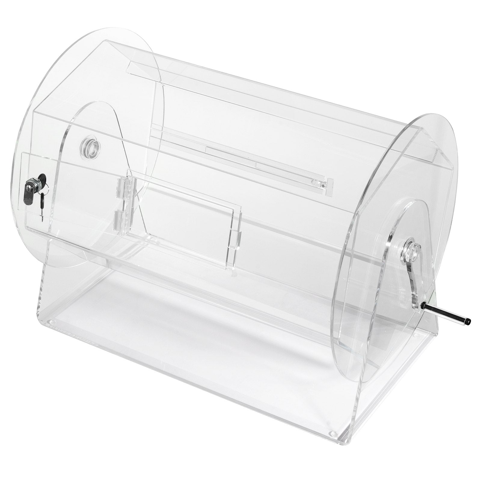 VEVOR Acrylic Raffle Drum, Holds 10000 Tickets or 300 Raffle Balls, Professional Raffle Ticket Spinning Cage with 2 Keys, Transparent Lottery Spinning Drawing, Raffle Ticket Box for Lottery Games Bing 