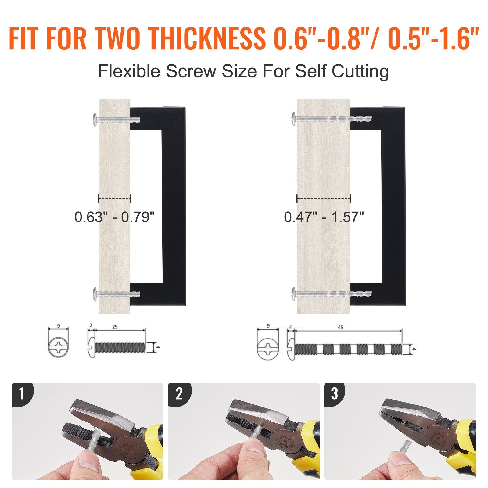 VEVOR 30 Pack Cabinet Pulls, 5.03in / 128mm Center to Center Slim Square Kitchen Cabinet Drawer, Stainless Steel Modern Kitchen Cupboard Door Handles for Kitchen Bathroom Bar Hardware Matte Black 