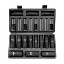 VEVOR 360 Degree Swivel Impact Sockets Set 14pcs 6-Point 3/8in Drive Socket Set 