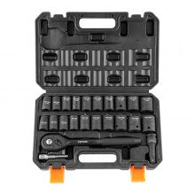 VEVOR 360 Degree Swivel Impact Sockets Set 14pcs 6-Point 3/8in Drive Socket Set 