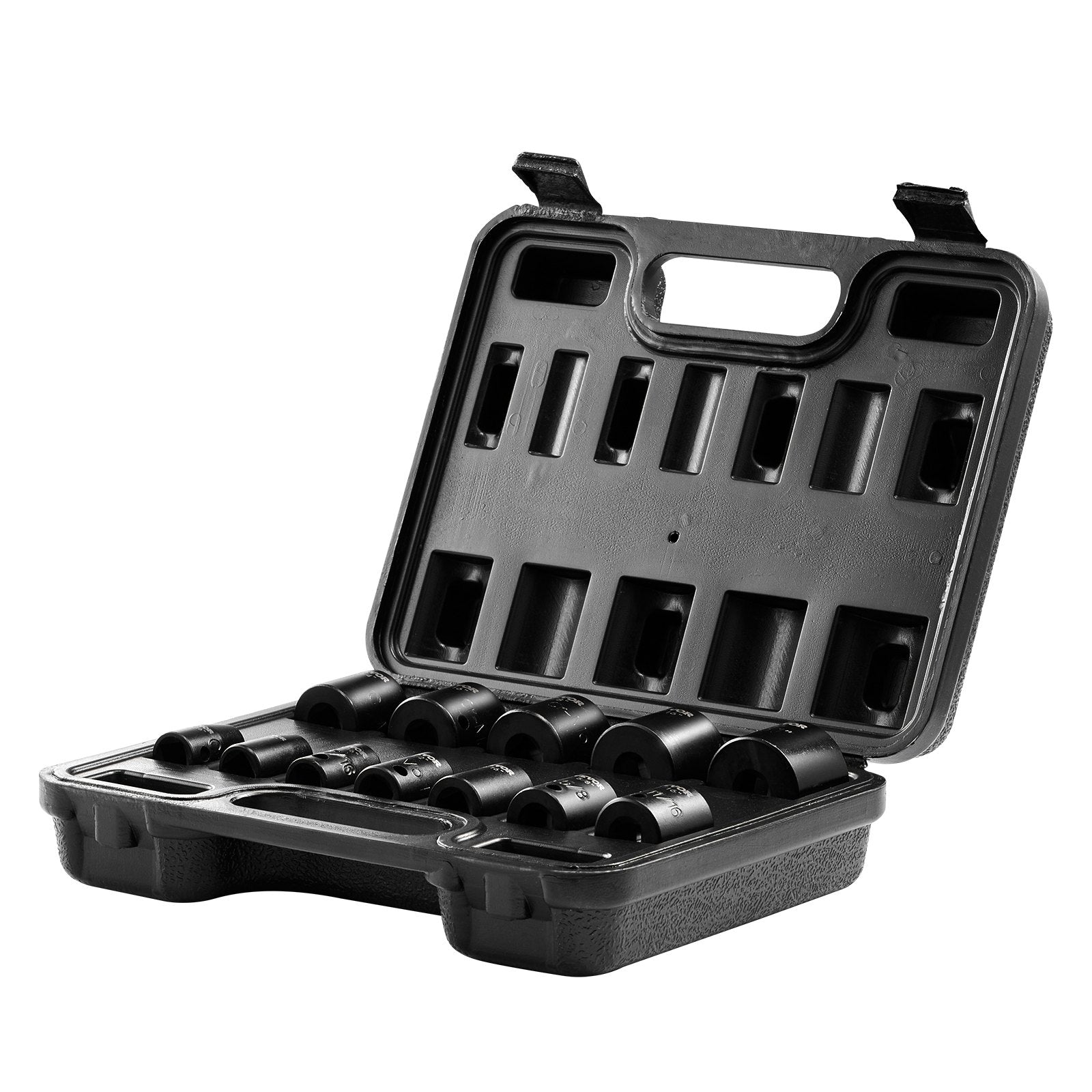 VEVOR Impact Sockets Set 12pcs 6-Point 3/8in Drive Bit Ratchet Tool Kit Case 