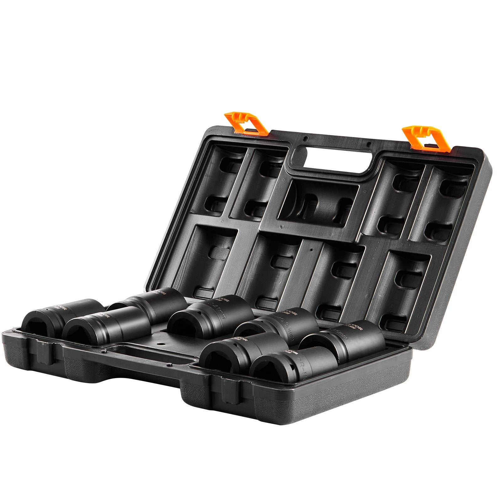 VEVOR Impact Sockets Set 8pcs 6-Point 1" Drive Bit Ratchet Tool Kit Case 