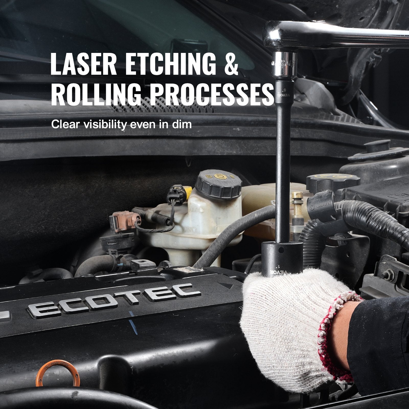 VEVOR Impact Sockets Set 29pcs 6-Point 3/8in Drive Bit Ratchet Tool Kit Case 