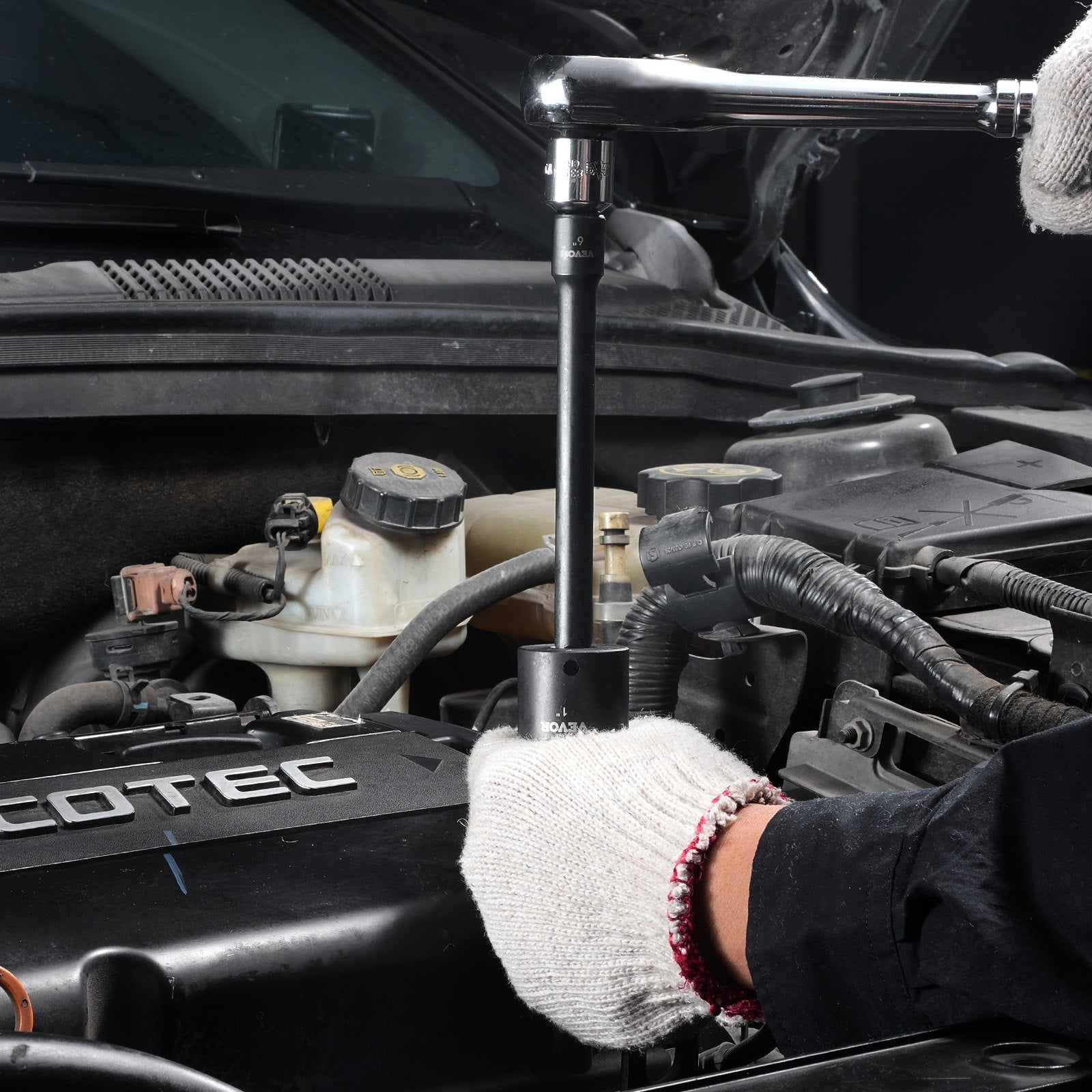 VEVOR Impact Sockets Set 29pcs 6-Point 3/8in Drive Bit Ratchet Tool Kit Case 