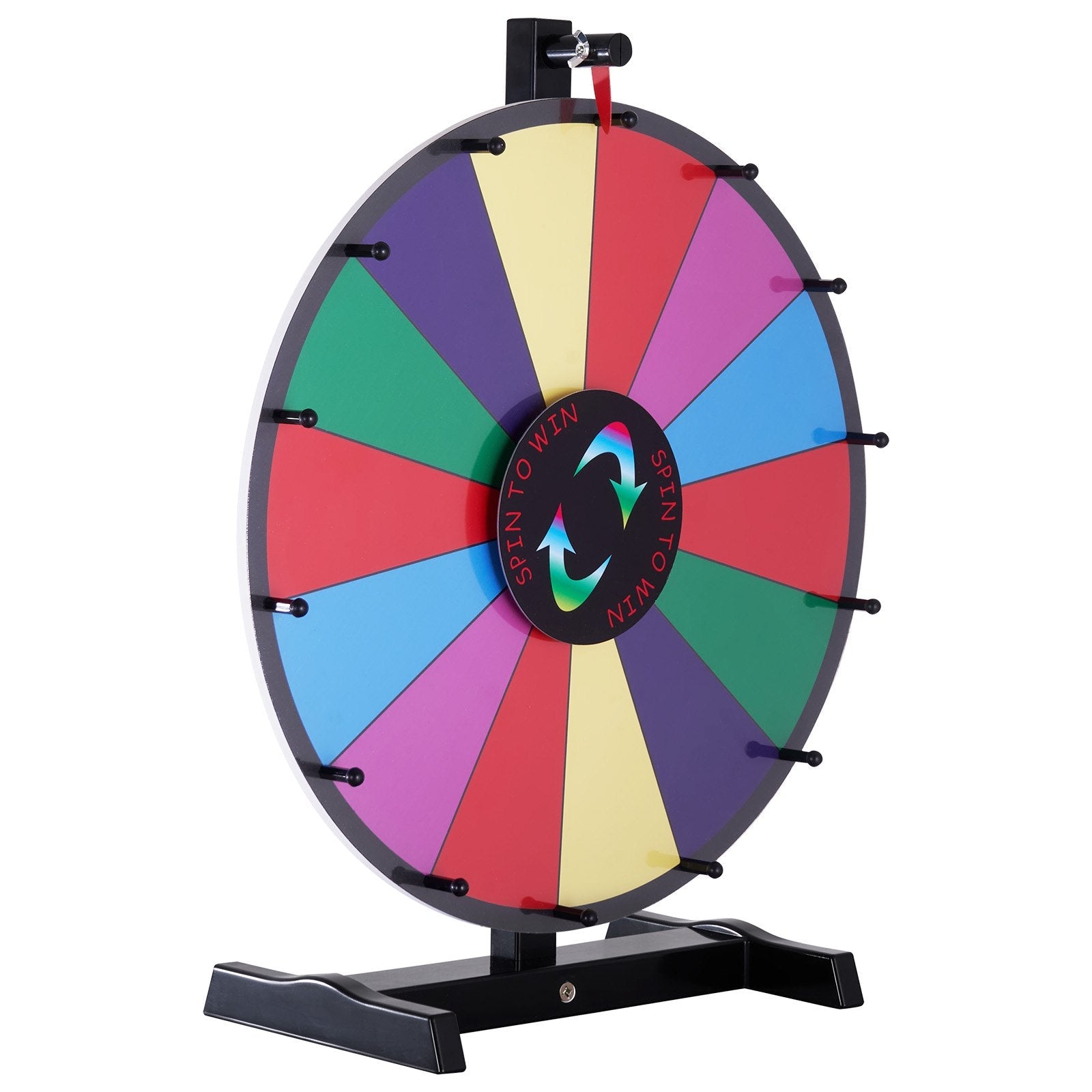 VEVOR 18 inch Spinning Prize Wheel, 14 Slots Tabletop Spinner, Heavy Duty Roulette Wheel with a Dry Erase and 2 Markers, Win Fortune Spin Games in Party Pub Trade Show Carnival 
