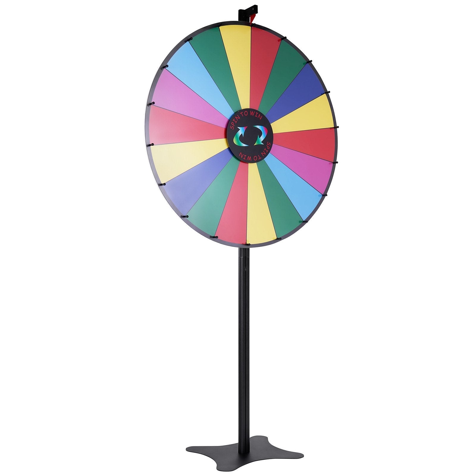 VEVOR 36 inch Spinning Prize Wheel, 18 Slots Spinning Wheel, Roulette Wheel with a Dry Erase and 2 Markers, Tabletop or Floor Standing Win Fortune Spin Games in Party Pub Trade Show Carnival 