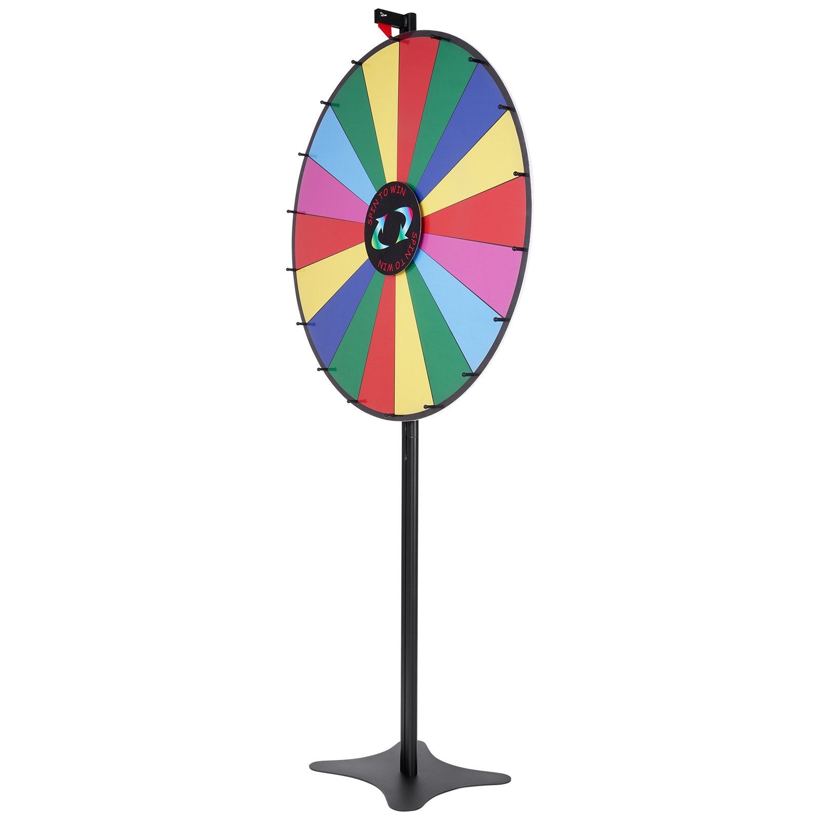 VEVOR 36 inch Spinning Prize Wheel, 18 Slots Spinning Wheel, Roulette Wheel with a Dry Erase and 2 Markers, Tabletop or Floor Standing Win Fortune Spin Games in Party Pub Trade Show Carnival 