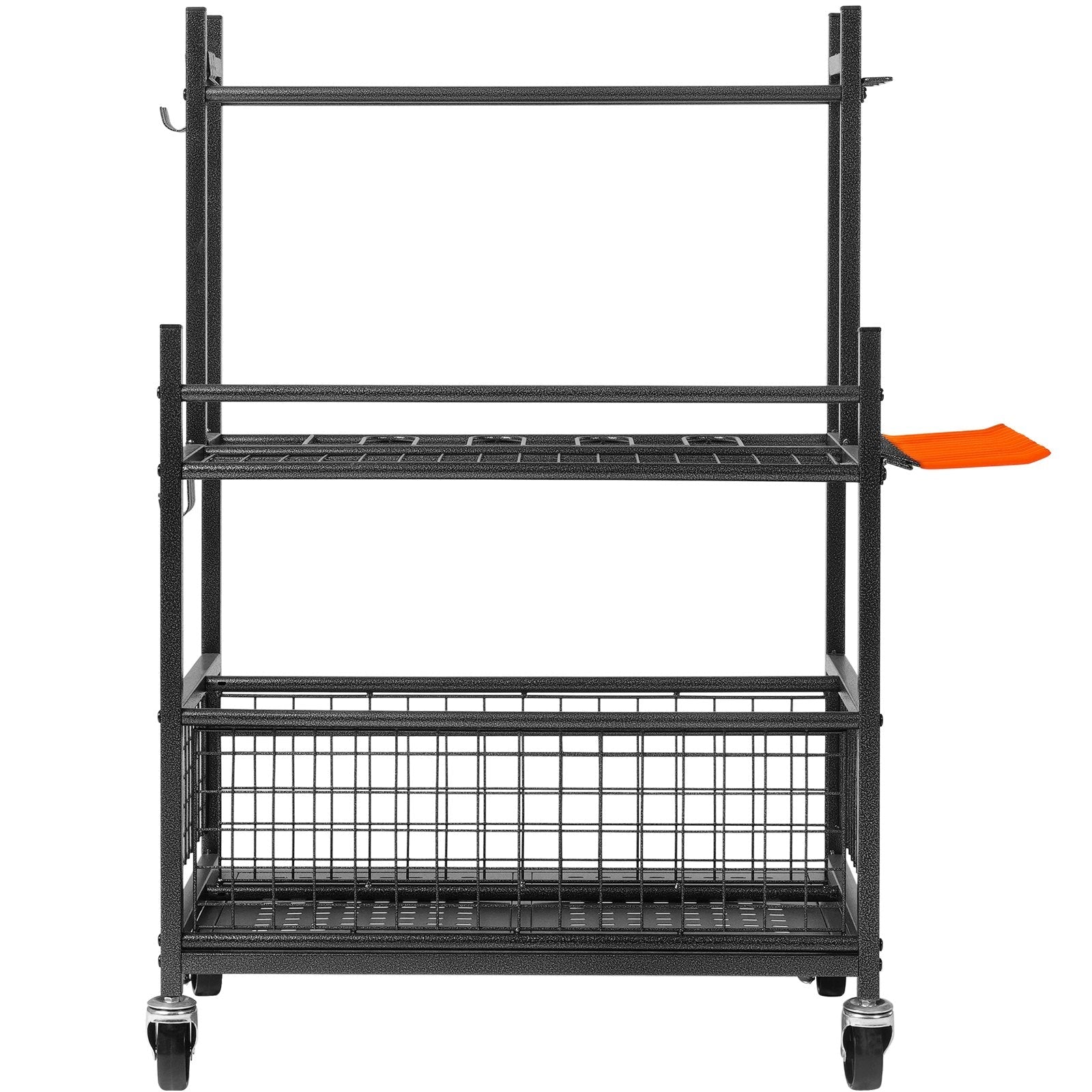 VEVOR Garden Tool Organizer, 16 Slots with Hooks, Yard Tool Tower Rack with Wheels for Garage Organization and Storage, Hold Long-Handled Tool/Rake/Broom, Metal Tool Stand Holder for Shed, Outdoor 