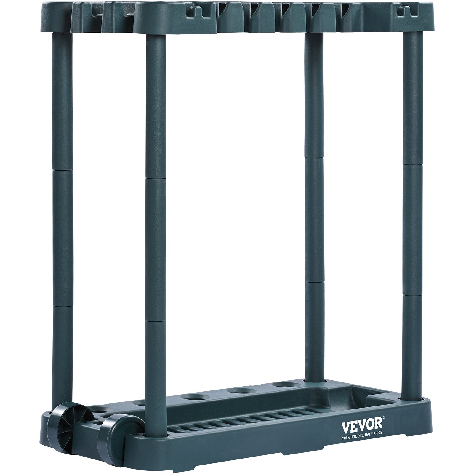 VEVOR Garden Tool Organizer, 10 Slots, Yard Tool Tower Rack for Garage Organization and Storage, Hold Long-Handled Tool/Rake/Broom/Shovel, PP Garden Tool Stand Holder Organizer for Yard, Shed, Outdoor 