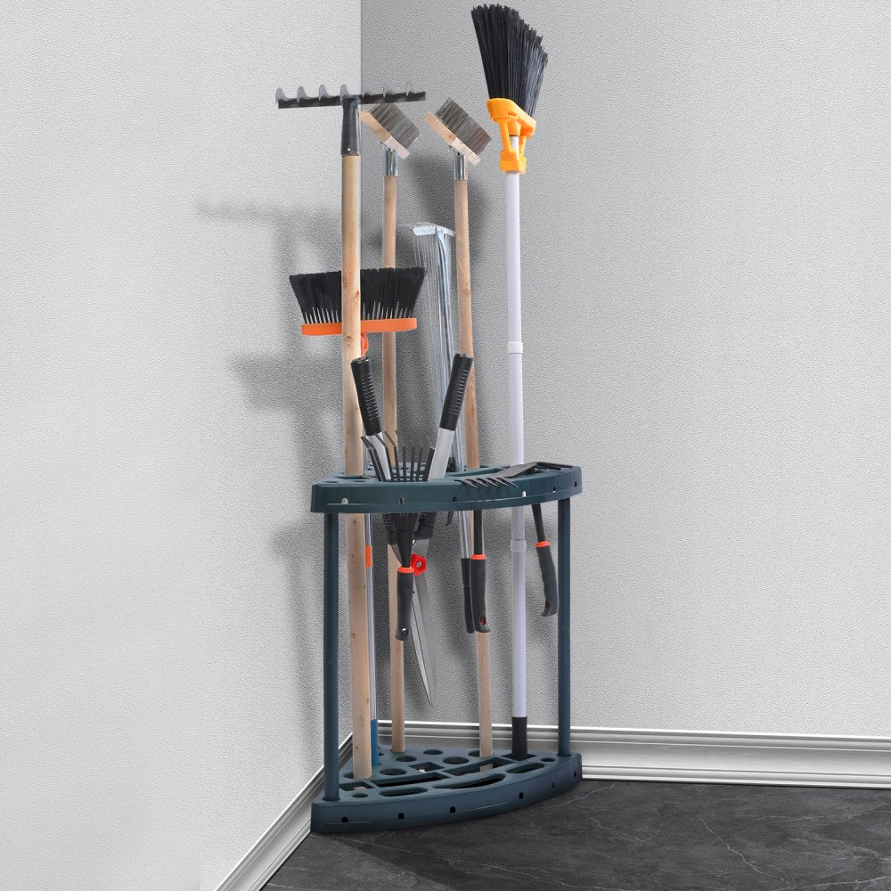 VEVOR Garden Tool Organizer, 19 Slots, Yard Tool Tower Rack for Garage Organization and Storage, Hold Long-Handled Tool/Rake/Broom/Shovel, PP Garden Tool Stand Holder Organizer for Yard, Shed, Outdoor 