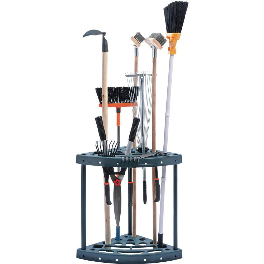 VEVOR Garden Tool Organizer, 19 Slots, Yard Tool Tower Rack for Garage Organization and Storage, Hold Long-Handled Tool/Rake/Broom/Shovel, PP Garden Tool Stand Holder Organizer for Yard, Shed, Outdoor 