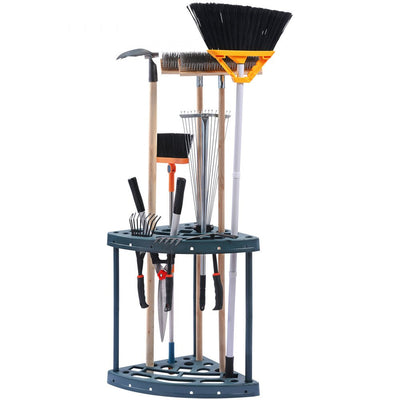 VEVOR Garden Tool Organizer, 19 Slots, Yard Tool Tower Rack for Garage Organization and Storage, Hold Long-Handled Tool/Rake/Broom/Shovel, PP Garden Tool Stand Holder Organizer for Yard, Shed, Outdoor 