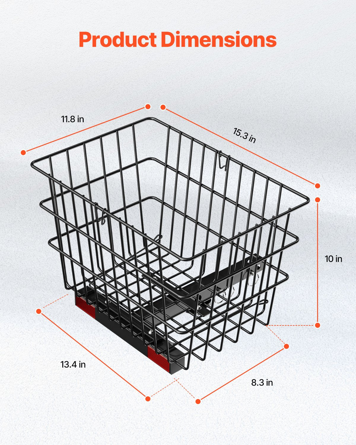 VEVOR Scooter Rear Basket Heavy Duty Mobility Basket with Handle 1 in Receiver 
