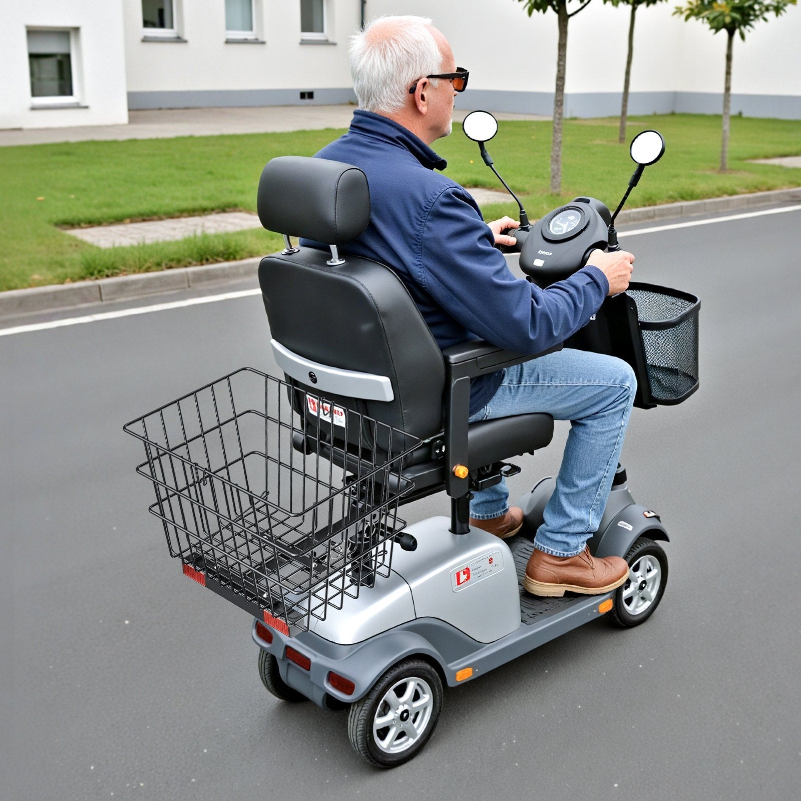 VEVOR Scooter Rear Basket Heavy Duty Mobility Basket with Handle 1 in Receiver 