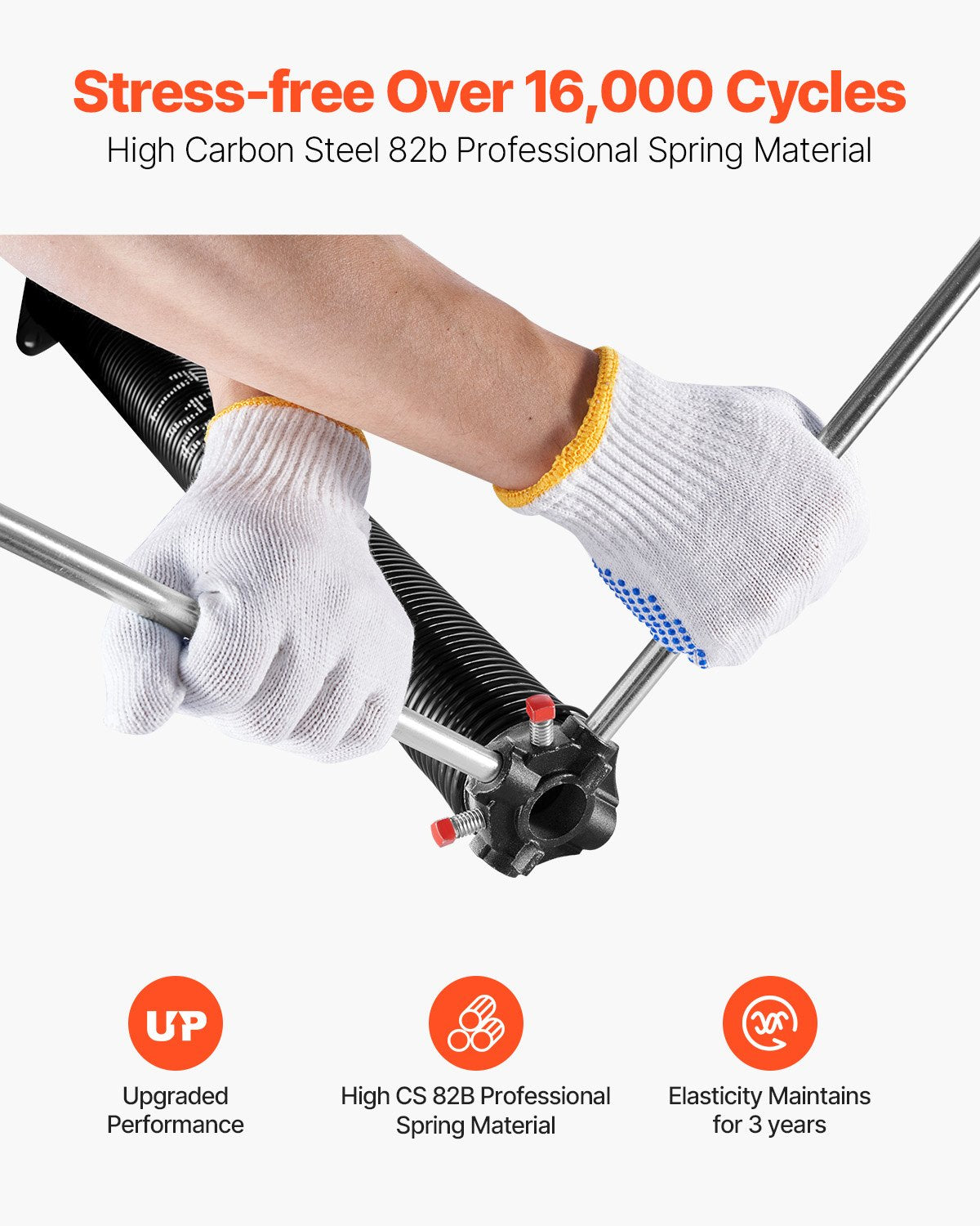 VEVOR Garage Door Torsion Springs Pair of 0.207 x 2 x 24 inch with Winding Bars 