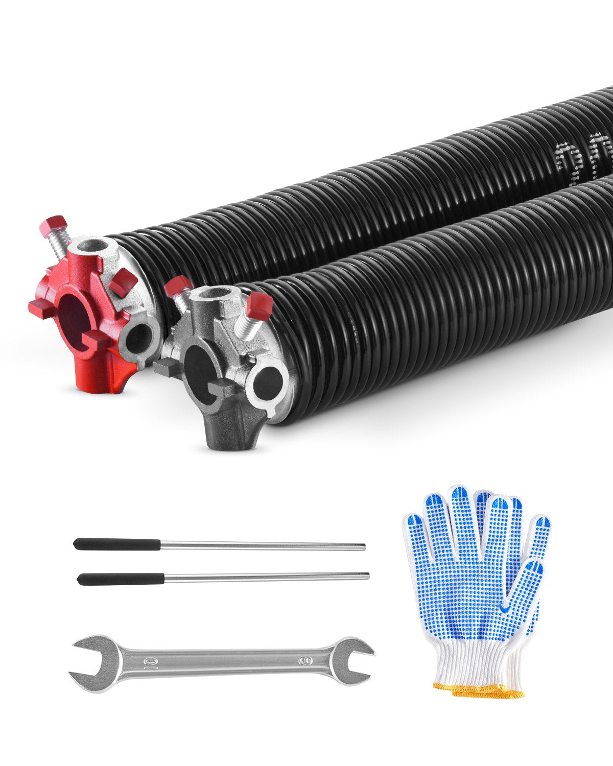 VEVOR Garage Door Torsion Springs Pair of 0.207 x 2 x 24 inch with Winding Bars 