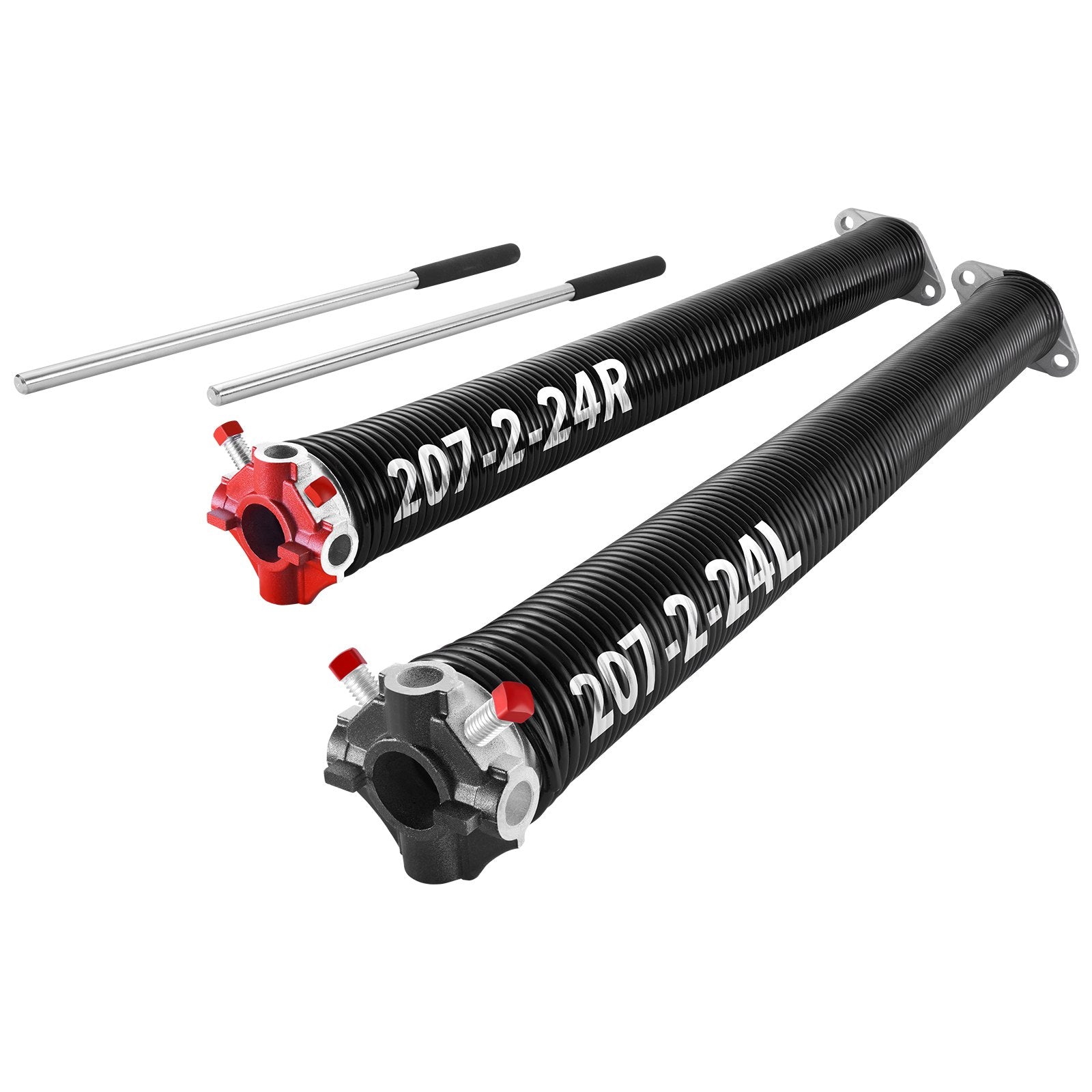 VEVOR Garage Door Torsion Springs Pair of 0.207 x 2 x 24 inch with Winding Bars 