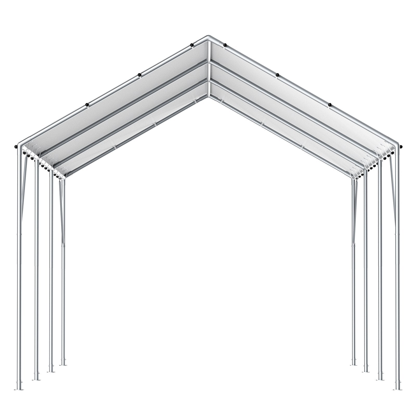 VEVOR 10 x 20 ft Carport Replacement Canopy Cover, Garage Top Tent Shelter Tarp Heavy-Duty Waterproof & UV Protected, Easy Installation with 40 Ball Bungeess (Only Top Cover, Frame Not Include), White 