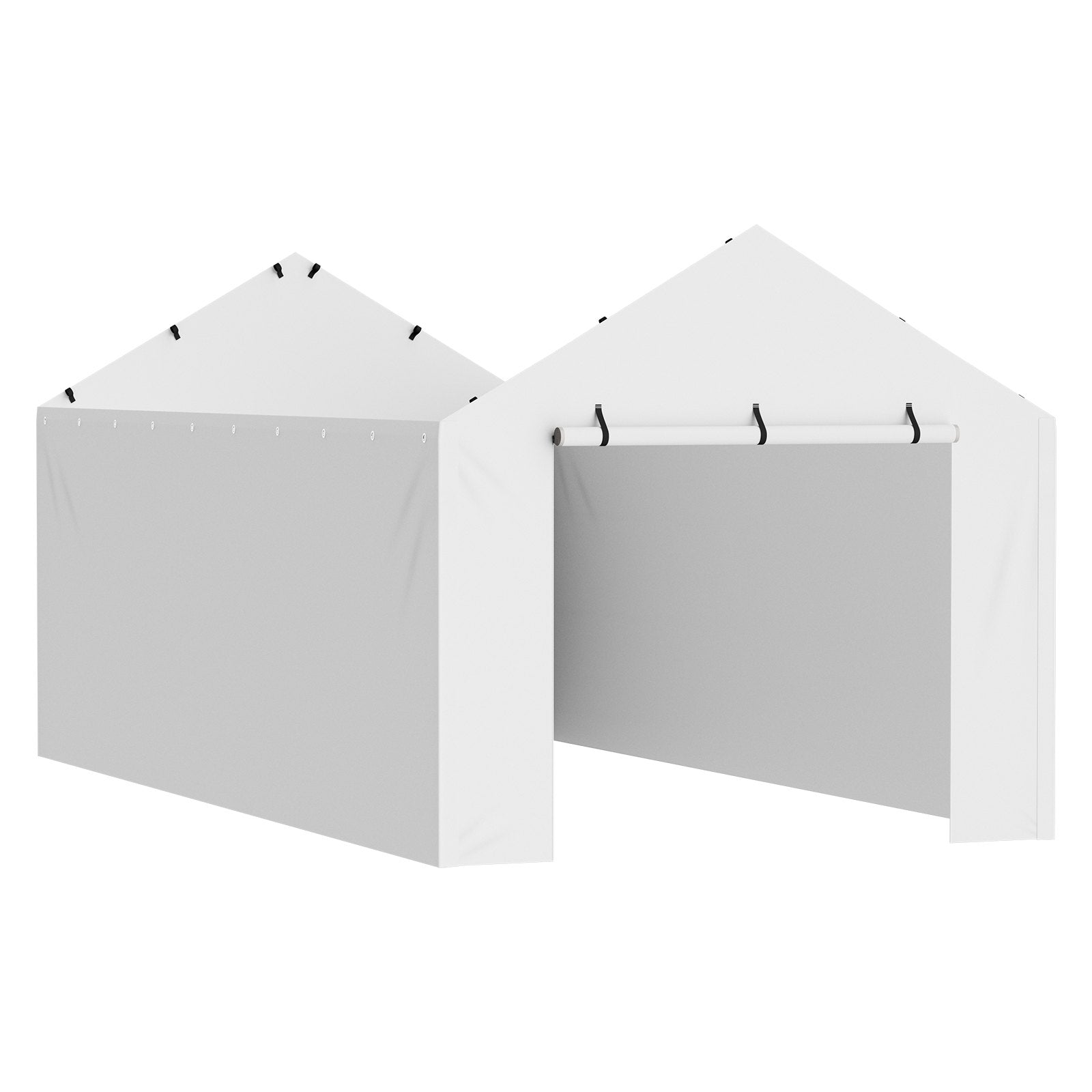 VEVOR Carport Replacement Canopy Cover Side Wall 10 x 20 ft, Garage Tent Shelter Tarp Heavy-Duty Waterproof & UV Protected, Easy Installation with Ball Bungees,White (Top and Frame Not Included) 