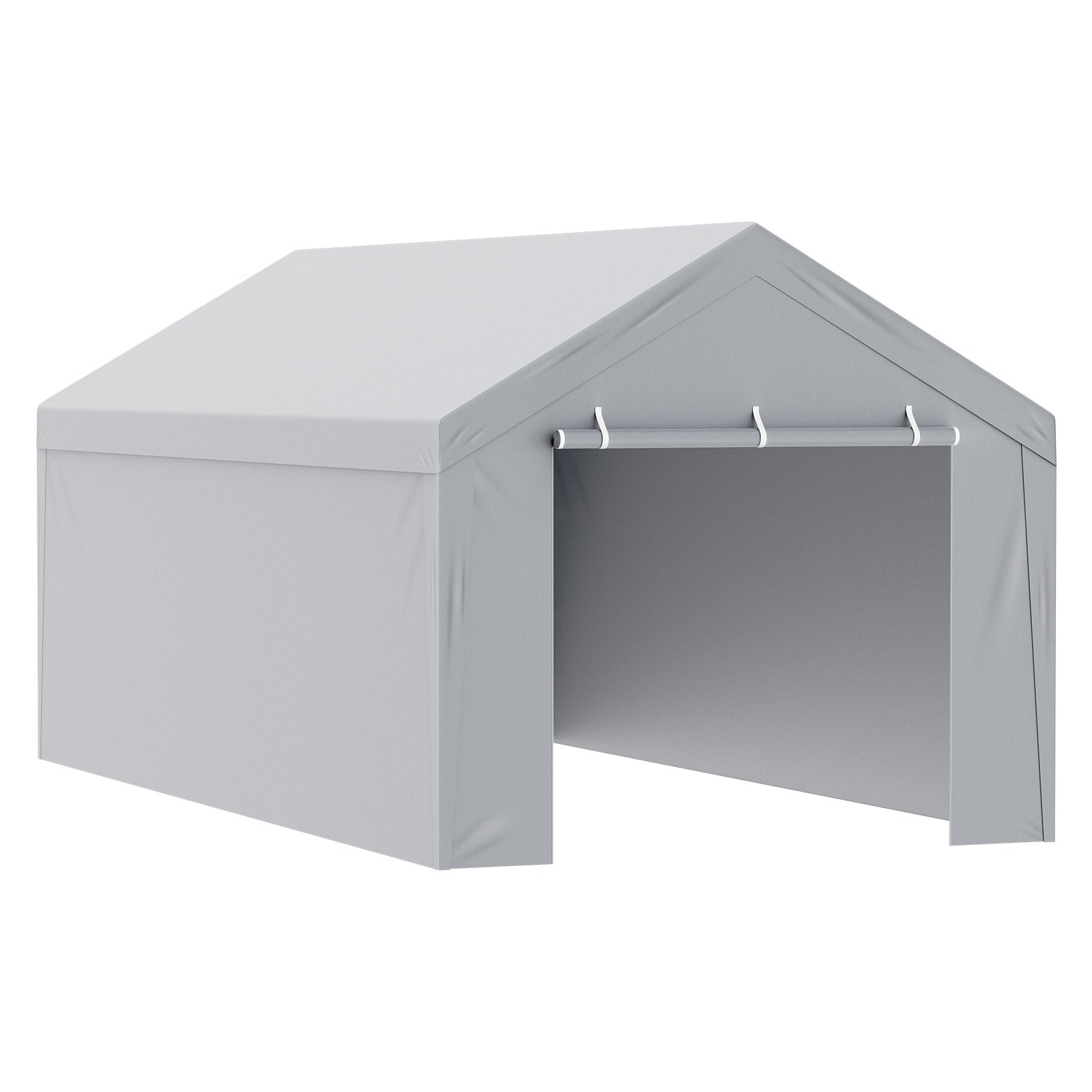 VEVOR Carport Replacement Canopy Cover Top + Side Wall 10 x 20 ft, Garage Tent Shelter Tarp Heavy-Duty Waterproof & UV Protected, Easy Installation with Ball Bungees,Gray (Frame Not Included) 