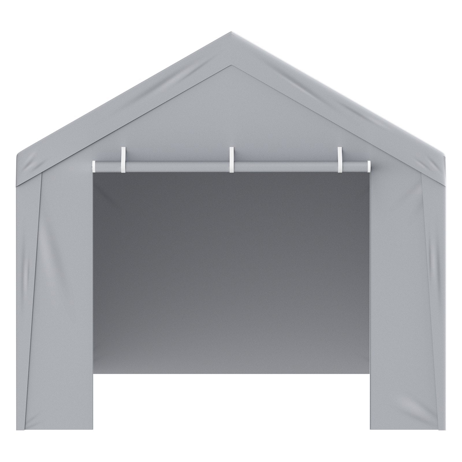 VEVOR Carport Replacement Canopy Cover Top + Side Wall 10 x 20 ft, Garage Tent Shelter Tarp Heavy-Duty Waterproof & UV Protected, Easy Installation with Ball Bungees,Gray (Frame Not Included) 