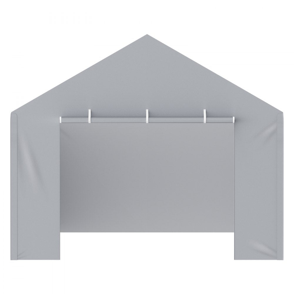 VEVOR Carport Replacement Canopy Cover Side Wall 12 x 20 ft, Garage Tent Shelter Tarp Heavy-Duty Waterproof & UV Protected, Easy Installation with Ball Bungees,Grey (Top and Frame Not Included) 