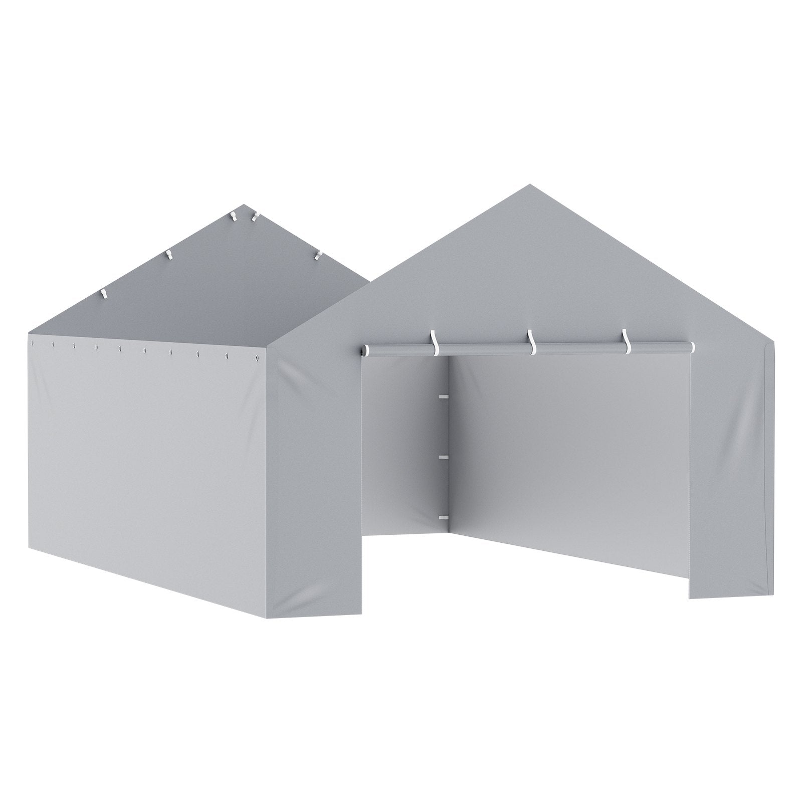 VEVOR Carport Replacement Canopy Cover Side Wall 13 x 20 ft, Garage Tent Shelter Tarp Heavy-Duty Waterproof & UV Protected, Easy Installation with Ball Bungees,Grey (Top and Frame Not Included) 