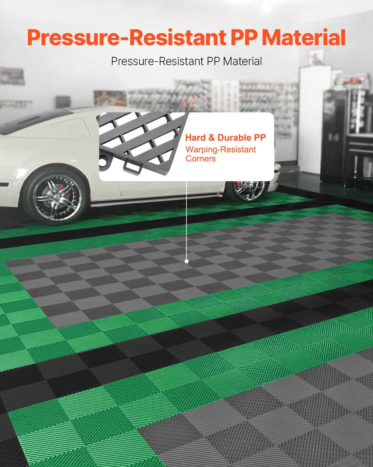 VEVOR Drainage Mat Modular Interlocking Mat 15.7” x 15.7” Drainage Floor Tile