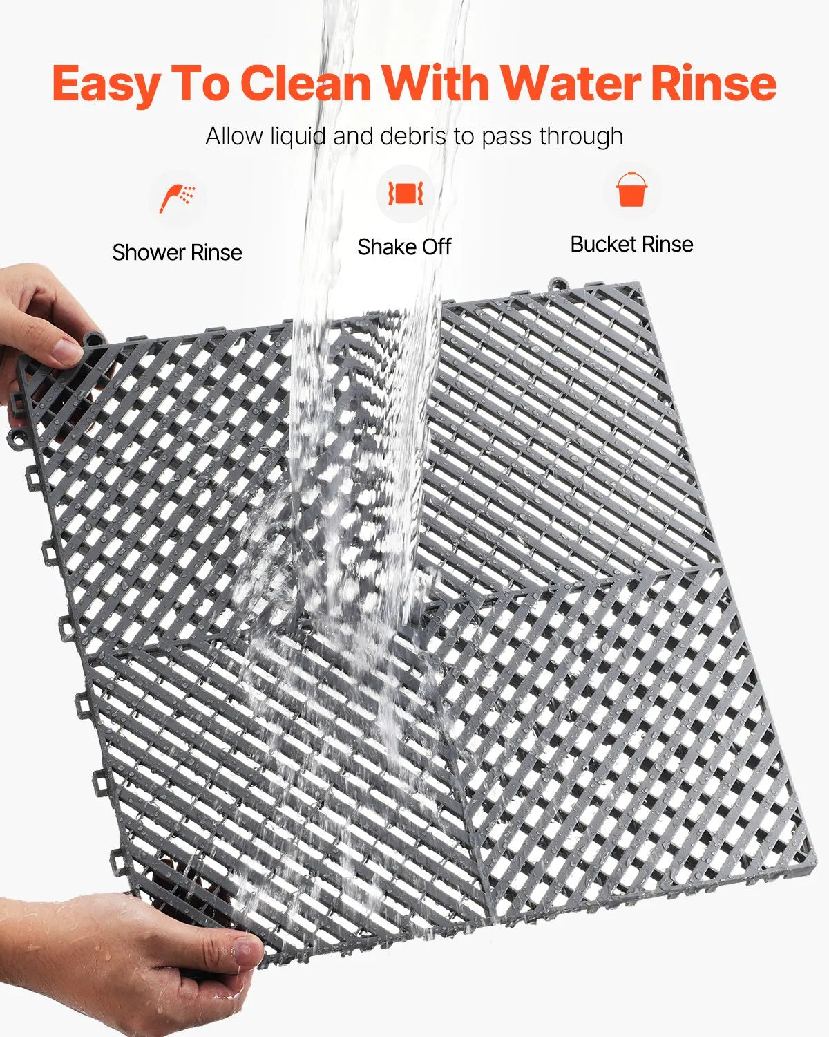 VEVOR Drainage Mat Modular Interlocking Mat 15.7” x 15.7” Drainage Floor Tile