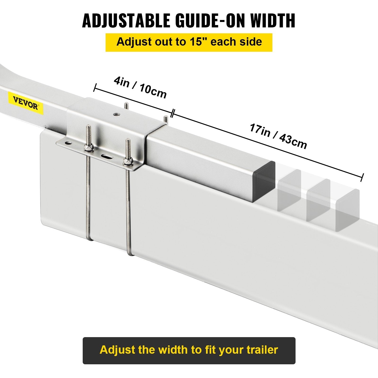 VEVOR Boat Trailer Guide-on, 40", 2PCS Galvanized Steel Trailer Post Guide on, with LED-Lighted PVC Tube Covers, Mounting Hardware Included, for Ski Boat, Fishing Boat or Sailboat Trailer 