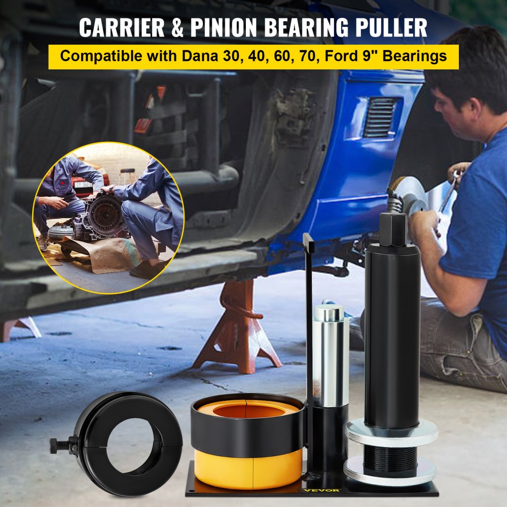 VEVOR Carrier & Pinion Bearing Puller, Compatible with Dana 30, 40, 60, 70, Ford 9" Bearings, Pinion Puller Tool with 2 Clamshells, 45# Steel Clamshell Carrier Bearing Puller for Auto Repair 