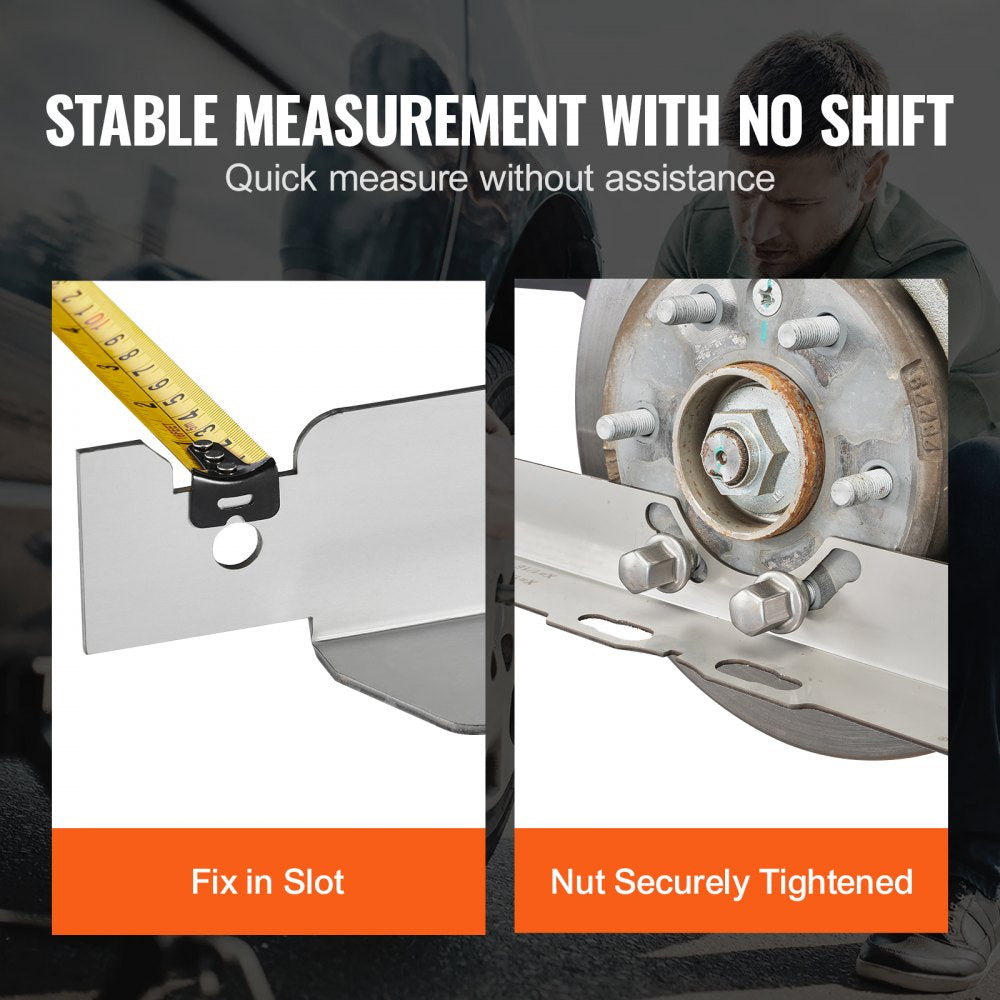 VEVOR Wheel Alignment Tool, 2-Pack Toe Alignment Toe Plates, Stainless Steel Wheel Alignment Tool Plate, Toe Angle Accurate Measurement, Includes 2 Measuring Tapes & Conversion Chart 