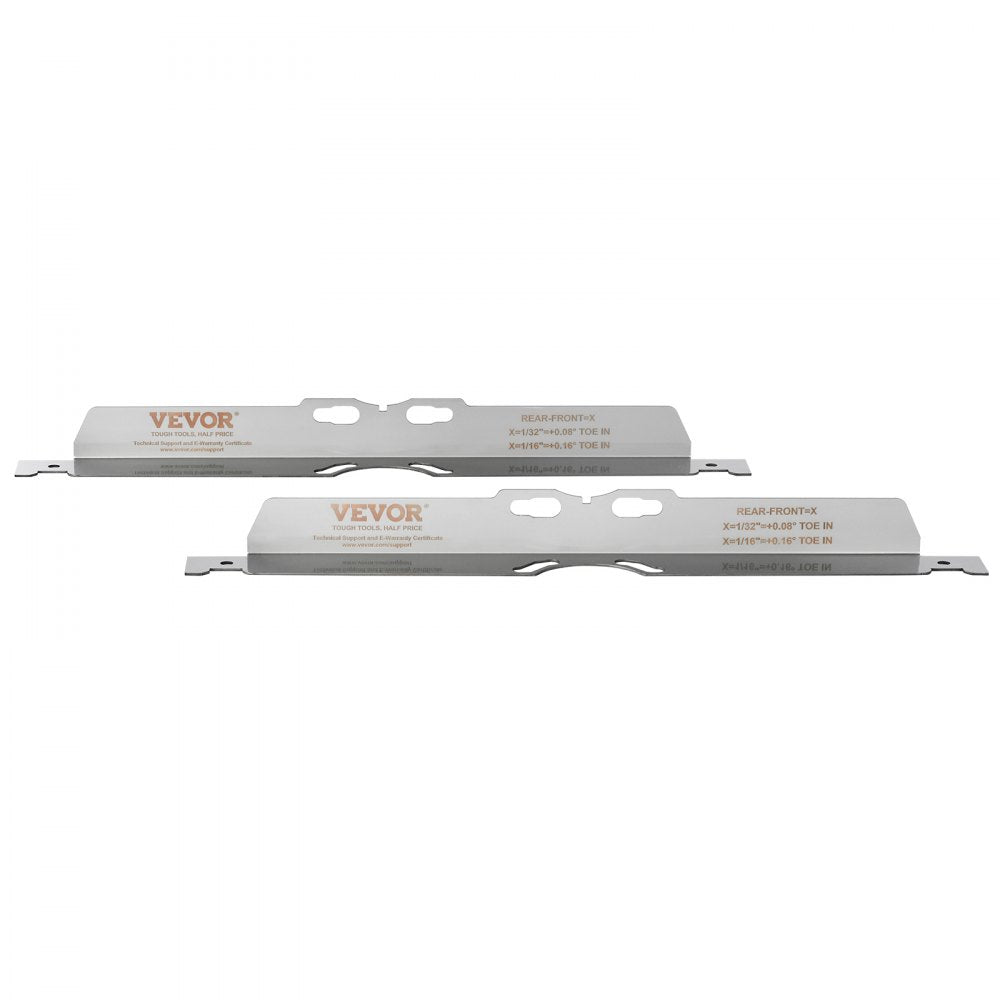 VEVOR Wheel Alignment Tool, 2-Pack Toe Alignment Toe Plates, Stainless Steel Wheel Alignment Tool Plate, Toe Angle Accurate Measurement, Includes 2 Measuring Tapes & Conversion Chart 