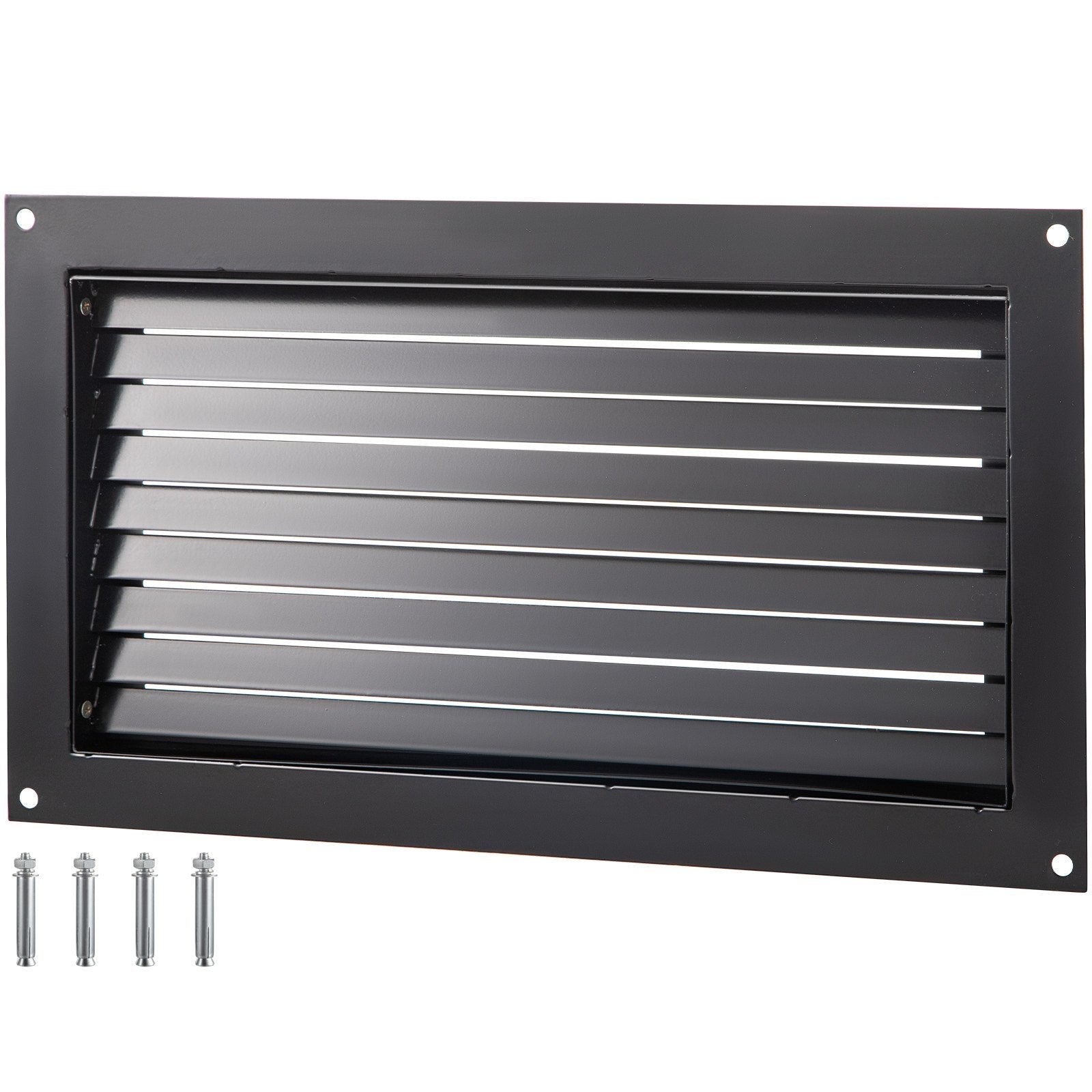 VEVOR Foundation Flood Vent, 8" Height x 16" Width Flood Vent, to Reduce Foundation Damage and Flood Risk, Black, Wall Mounted Flood Vent, for Garages & Full Height Enclosures 