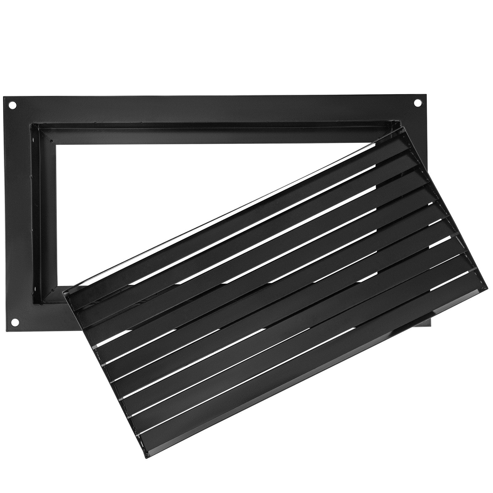 VEVOR Foundation Flood Vent, 8" Height x 16" Width Flood Vent, to Reduce Foundation Damage and Flood Risk, Black, Wall Mounted Flood Vent, for Garages & Full Height Enclosures 
