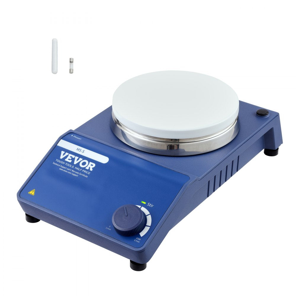 VEVOR Magnetic Stirrer, 0-1500 RPM Stir Plate with Adjustable Speed Knob, 23L Plate Stirrer Kit, Stir Bar Included 