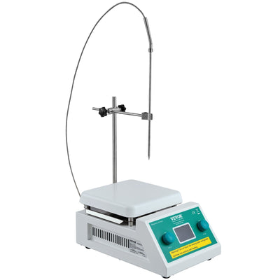 VEVOR Magnetic Stirrer Hot Plate, Max 572°F/300°C, 0-2000 RPM Hot Plate with Magnetic Stirrer, 2000mL Hot Plate Stirrer with LED Screen, Support Stand and Stir Bars Included, 500W Heating Power 