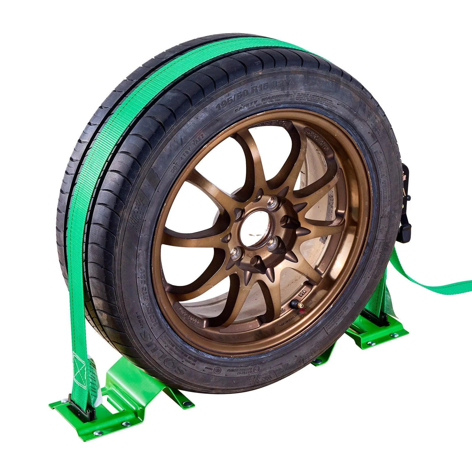 VEVOR Wheel Chock Tie-Down Kit, Chock-Style Trailer Tie Down Strap, Car Tie Down Kit with Buckle, Break Strength 4380 lbs & Working Load 1460 lbs Motorcycle Tie-Down System E-Hooks for ATVs, UTVs 