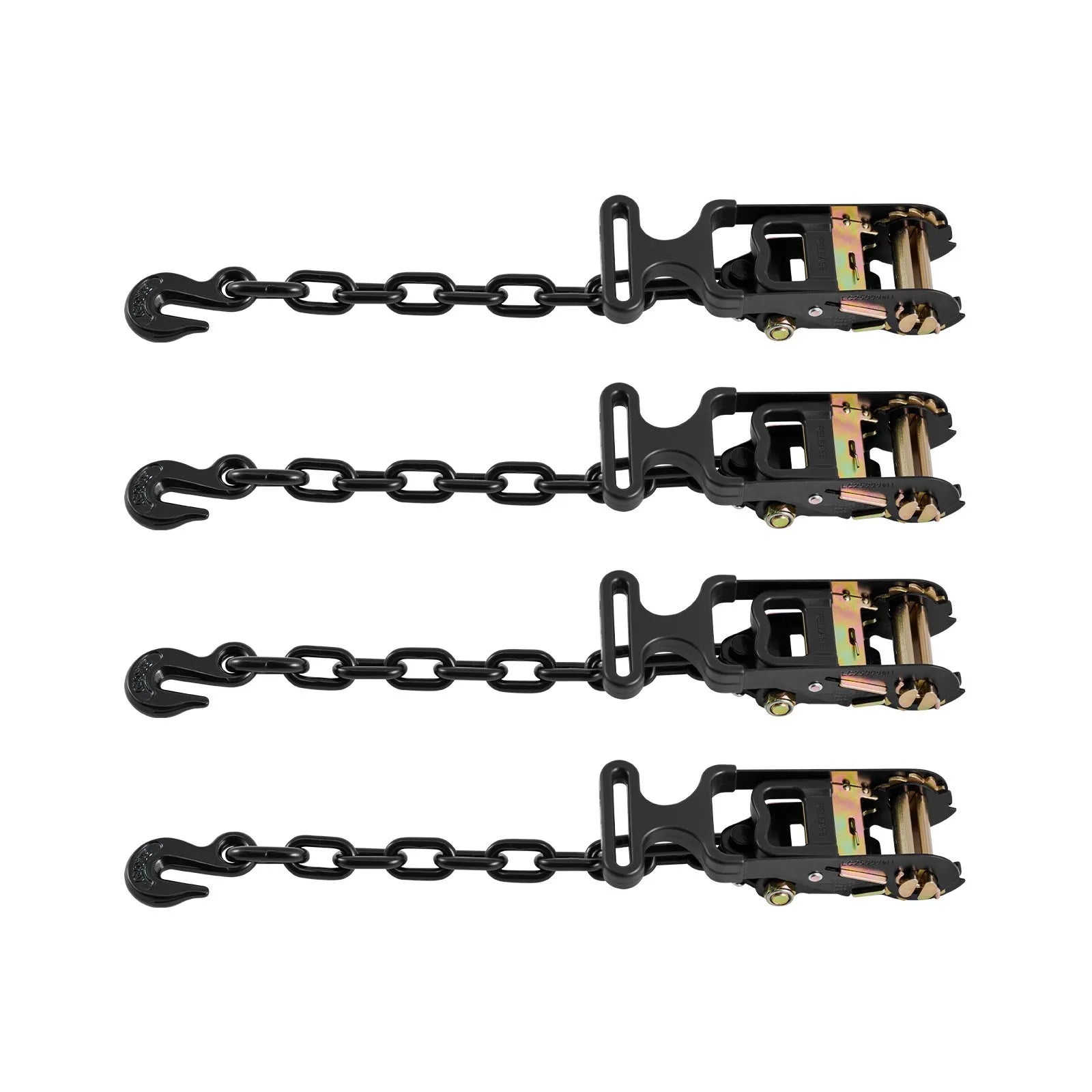 Heavy-Duty Wheel Chock Tie-Down Kit with Tire Straps & Ratchets, 10,009 lb Break Strength